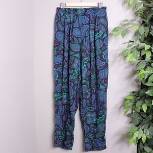 Vintage 1980's High Waist Paisley Tapered Leg Pants‎